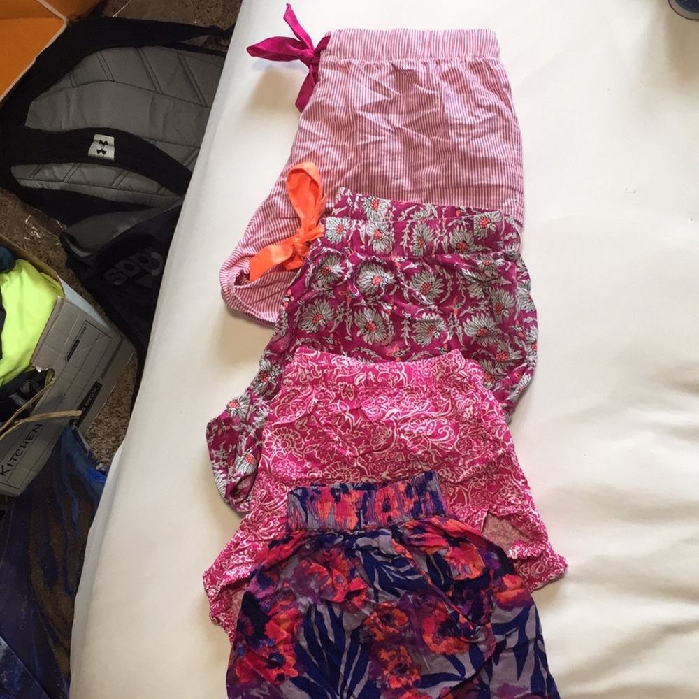 lot of four pairs of pajama shorts